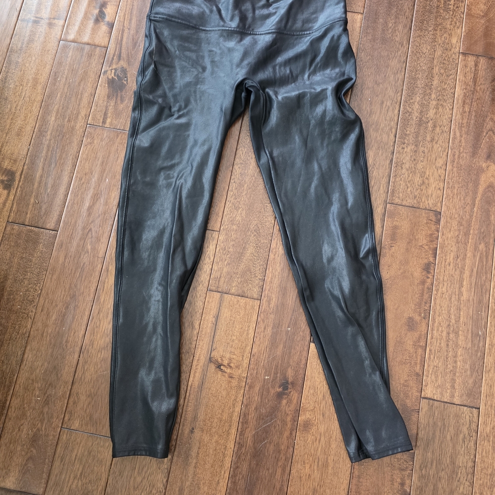 SPANX Black Faux Leather Leggings